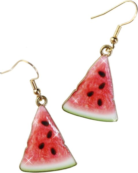 画像1: 食品サンプルピアス フックピアス おもしろピアス すいか ミニチュアフード きらきらぷんぷん丸 FSP-H-004 1個 (1)