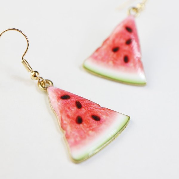 画像4: 食品サンプルピアス フックピアス おもしろピアス すいか ミニチュアフード きらきらぷんぷん丸 FSP-H-004 1個 (4)