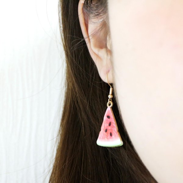 画像6: 食品サンプルピアス フックピアス おもしろピアス すいか ミニチュアフード きらきらぷんぷん丸 FSP-H-004 1個 (6)