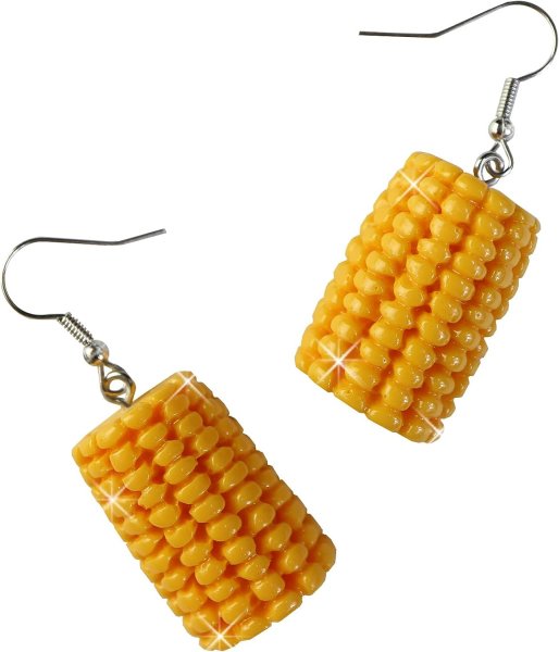 画像1: 食品サンプルピアス フックピアス おもしろピアス とうもろこし ミニチュアフード きらきらぷんぷん丸 FSP-H-006 1個 (1)