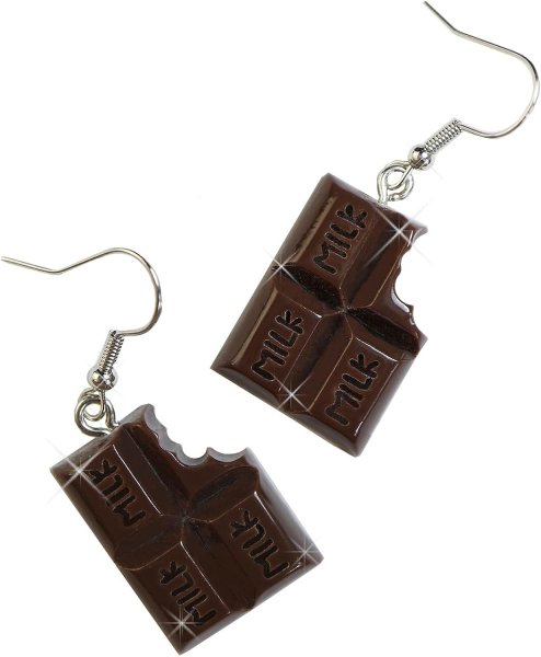 画像1: 食品サンプルピアス フックピアス おもしろピアス チョコレート ミニチュアフード きらきらぷんぷん丸 FSP-H-007 1個 (1)