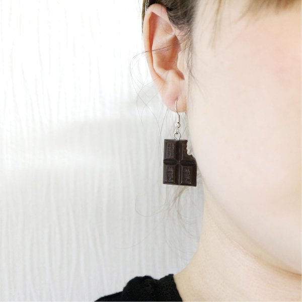 画像6: 食品サンプルピアス フックピアス おもしろピアス チョコレート ミニチュアフード きらきらぷんぷん丸 FSP-H-007 1個 (6)