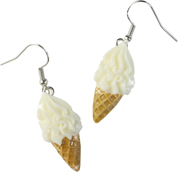 画像1: 食品サンプルピアス フックピアス おもしろピアス ソフトクリーム ミニチュアフード きらきらぷんぷん丸 FSP-H-009 1個 (1)