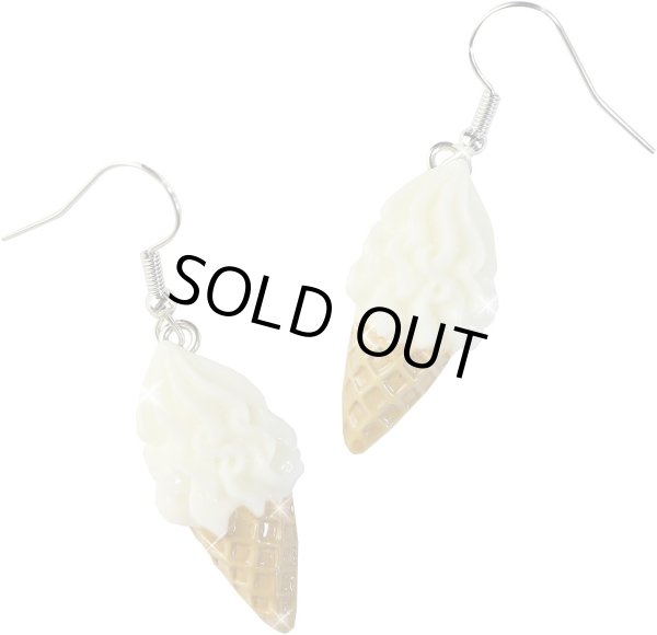 画像1: 食品サンプルピアス フックピアス おもしろピアス ソフトクリーム ミニチュアフード きらきらぷんぷん丸 FSP-H-009 1個 (1)