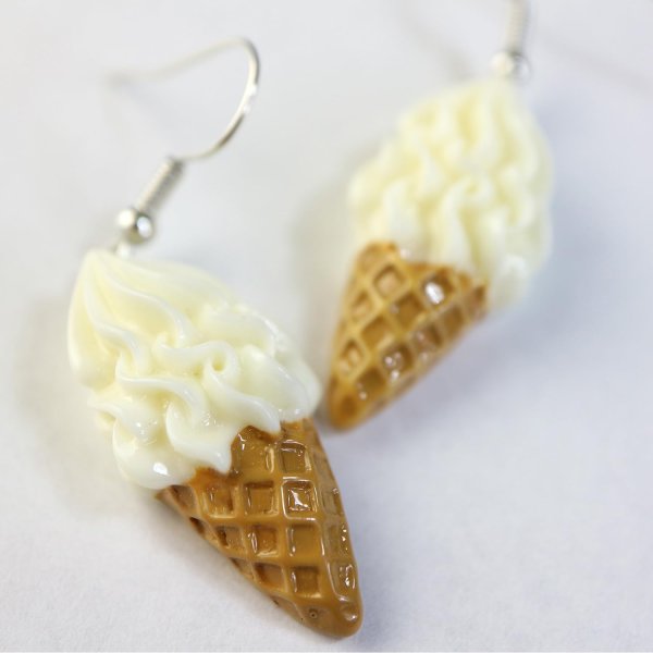 画像4: 食品サンプルピアス フックピアス おもしろピアス ソフトクリーム ミニチュアフード きらきらぷんぷん丸 FSP-H-009 1個 (4)