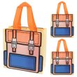 画像1: ギフトバッグ リュック柄 220x215mm 【オレンジ】 3枚入り ラッピング プレゼント 不織布 手提げ袋 マチ付き A5サイズ きらきらぷんぷん丸 GLB-001 (1)