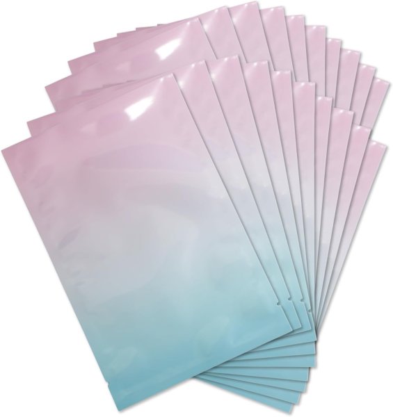 画像1: 熱圧着 パウチ 袋 内寸約106x163mm 20枚 グラデーション パステルカラー サプライズ ランダム ヒートシール アイロン シーラー きらきらぷんぷん丸 GRA-002 (1)