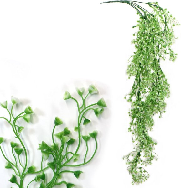 画像1: フェイクグリーン 造花 観葉植物 約80cm 【ホワイト】 白 インテリア 雑貨 人工 水やり不要 ハンギング 吊り下げ・壁掛けにも きらきらぷんぷん丸 GRDN-010 (1)