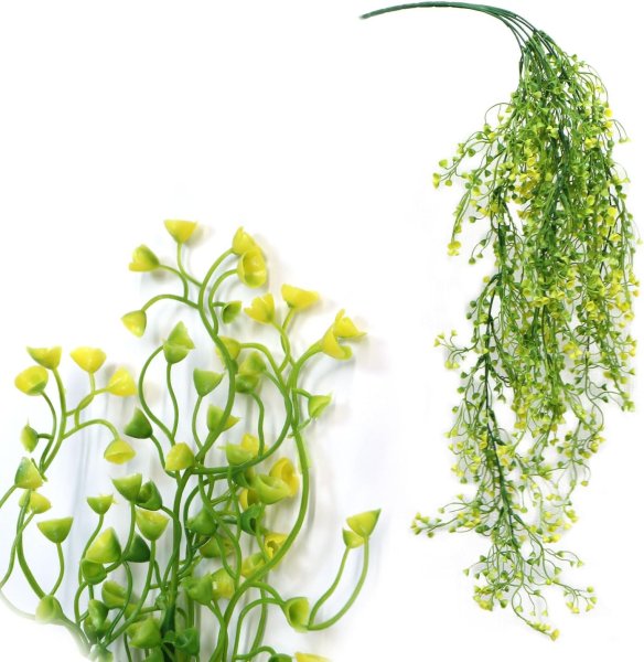 画像1: フェイクグリーン 造花 観葉植物 約80cm 【イエロー】 黄色 インテリア 雑貨 人工 水やり不要 ハンギング 吊り下げ・壁掛けにも きらきらぷんぷん丸 GRDN-011 (1)