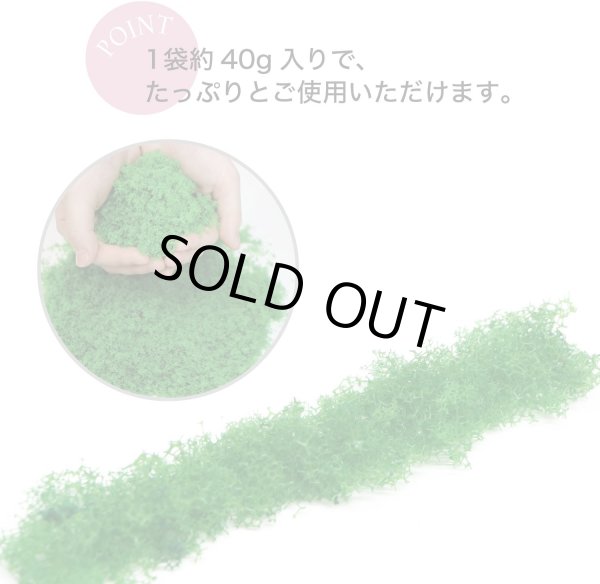 画像3: ジオラマスポンジターフ 約40g入り 【グリーン】 緑 芝生 草 木 苔 自然 パウダー テラリウム ミニチュア フェイクモス 鉄道模型 きらきらぷんぷん丸 GRDN-014 (3)