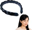 画像1: 三つ編み カチューシャ【ブラック】 黒 ヘアアクセサリー 三編み 髪飾り 可愛い ヘアバンド ヘアアレンジ 編み込み きらきらぷんぷん丸 HEK-010 (1)