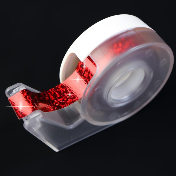 画像3: ホログラムテープ 赤 レッド 粘着あり キラキラ デコレーション ラッピング シール 2巻入り【約15mm×5M】きらきらぷんぷん丸 HG-020 (3)