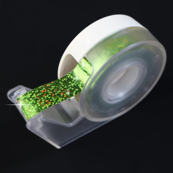 画像3: ホログラムテープ 緑 グリーン 粘着あり キラキラ デコレーション ラッピング シール 2巻入り【約15mm×5M】きらきらぷんぷん丸 HG-023 (3)