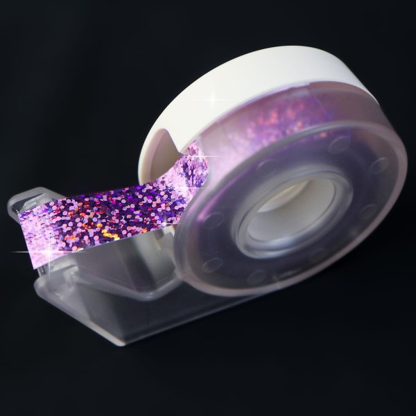 画像3: ホログラムテープ ライトパープル 粘着あり キラキラ デコレーション ラッピング シール 2巻入り【約15mm×5M】きらきらぷんぷん丸 HG-025 (3)