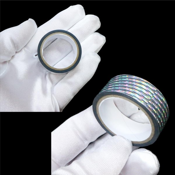 画像5: ホログラムロールテープ ドット(約15mm×5m)1巻 粘着あり デコレーション ラッピング キラキラ きらきらぷんぷん丸 HG-071 (5)