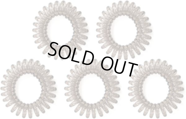 画像1: スプリングヘアゴム 髪ゴム【グレー】跡がつかない 髪留め スプリングゴム セット【5個入り】きらきらぷんぷん丸 HGM-005 (1)