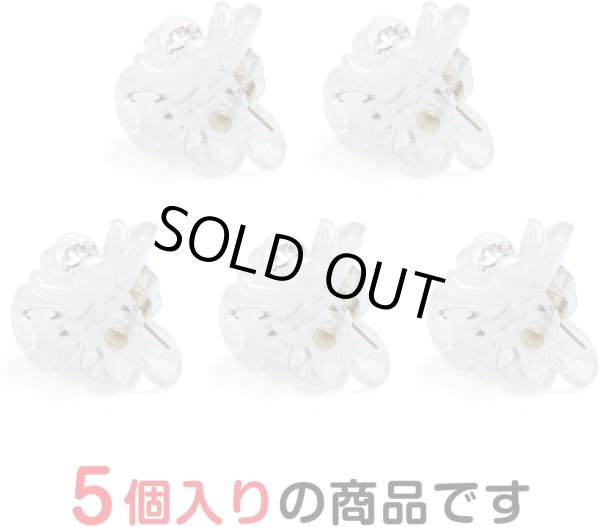 画像4: ヘアクリップ ミニ ラインストーン 花【クリア】半透明 かわいい 前髪 髪留め ヘアピン クリップ【5個入り】きらきらぷんぷん丸 HPNN-009 (4)