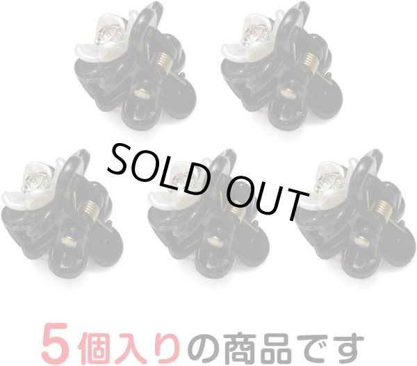 画像4: ヘアクリップ ミニ ラインストーン 花【ブラック】黒 かわいい 前髪 髪留め ヘアピン クリップ【5個入り】きらきらぷんぷん丸 HPNN-011 (4)