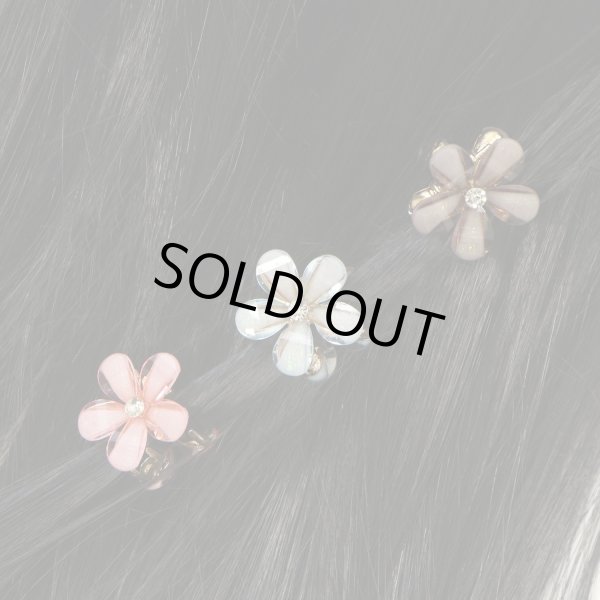 画像5: ヘアクリップ ミニ 小さめ 花 ラインストーン ライトブルー(ラメ入りタイプ) 10個入り グリッター 水色 キラキラ 半透明 髪留め きらきらぷんぷん丸 HPNN-023 (5)