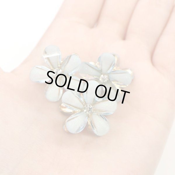 画像6: ヘアクリップ ミニ 小さめ 花 ラインストーン ライトブルー(ラメ入りタイプ) 10個入り グリッター 水色 キラキラ 半透明 髪留め きらきらぷんぷん丸 HPNN-023 (6)