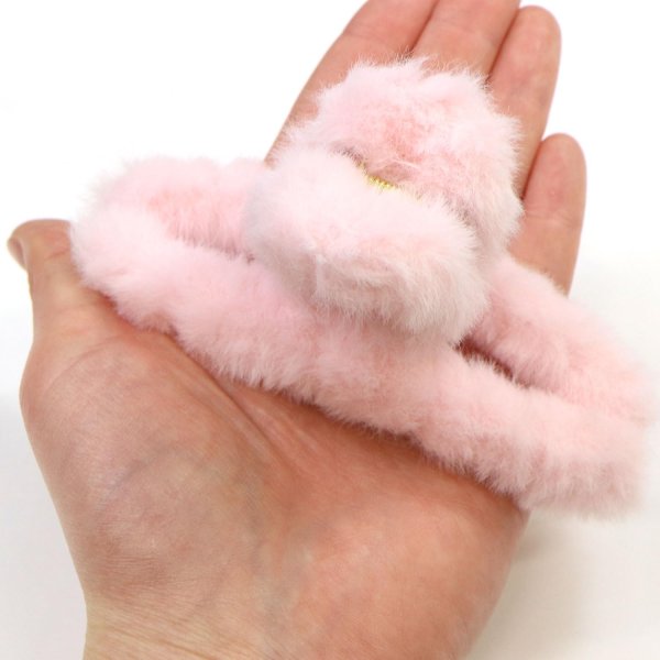 画像6: ヘアクリップ 大きめ もこもこ ふわふわ 2個セット 【ピンク】 シンプル しっかりとまる おしゃれ 髪留め バンスクリップ オフィス 通勤 きらきらぷんぷん丸 HPNN-031 (6)