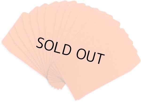 画像1: ミニ封筒 名刺サイズ 縦型 無地 糊付き 15枚入り オレンジ カラー 封筒 小型 メッセージカード入れ ポチ袋 お年玉袋 きらきらぷんぷん丸 HUT-003 (1)