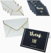 画像1: メッセージカード ミニサイズ 封筒付き 【Thank YOU カードセット】 各5枚入り ゴールド 箔押し加工 ありがとう サンキュー 感謝 ブラック グリーティングカード きらきらぷんぷん丸 HUT-011 (1)
