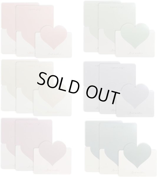 画像1: メッセージカード ハート型 パステルカラー 18枚セット 名刺サイズに近い ミニ 折りたたみ可能 グリーティングカード バレンタイン きらきらぷんぷん丸 HUT-016 (1)