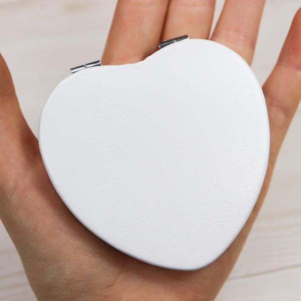 画像5: コンパクトミラー 両面鏡【ハート 2倍拡大鏡】化粧鏡 角度調整可 手鏡 携帯 持ち運び ミラー 折りたたみ スリム シンプル きらきらぷんぷん丸 KPM-003 (5)