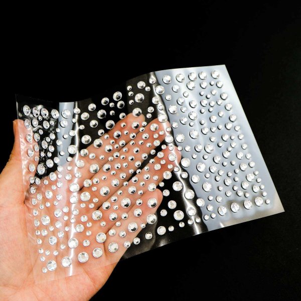 画像6: 080 ラインストーンシール(デコシール) ジュエリータイプ 3~6ミリ【シルバー】1シート (6)