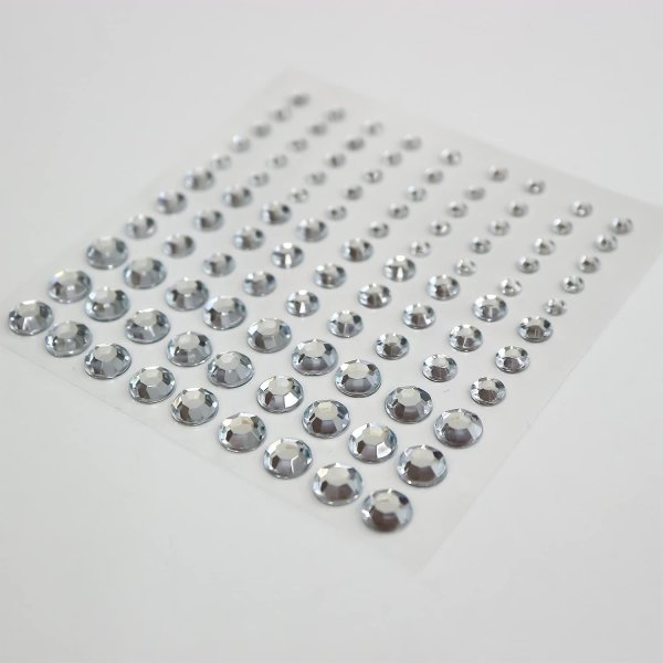 画像2: 081 ラインストーンシール(デコシール) ジュエリータイプ 4〜9ミリ【クリスタル】1シート (2)