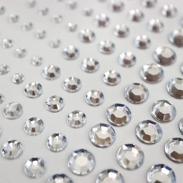 画像5: 081 ラインストーンシール(デコシール) ジュエリータイプ 4〜9ミリ【クリスタル】1シート (5)