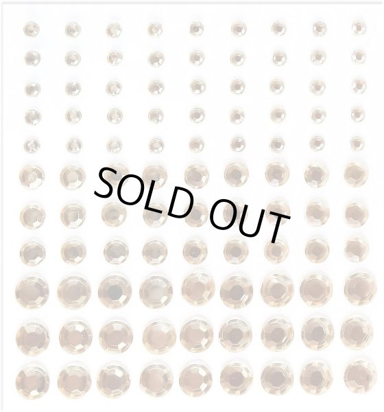 画像1: 082 ラインストーンシール(デコシール) ジュエリータイプ 4〜9ミリ【ゴールド】1シート (1)