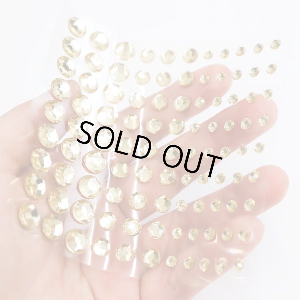 画像6: 082 ラインストーンシール(デコシール) ジュエリータイプ 4〜9ミリ【ゴールド】1シート (6)