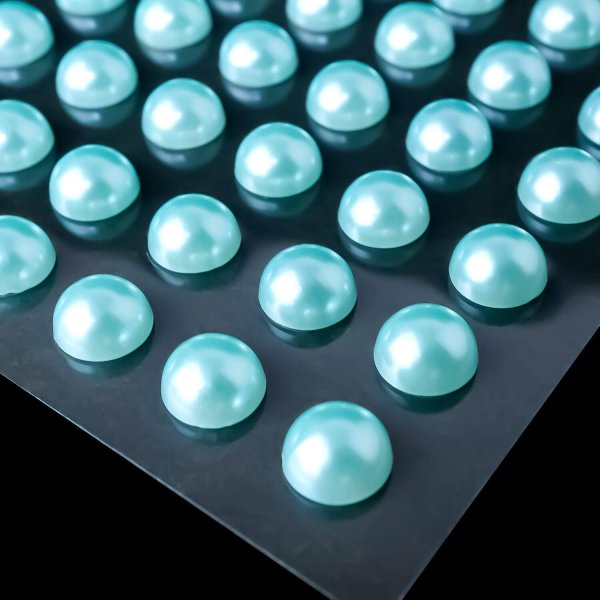 画像4: 087 ラインストーンシール(デコシール) パールタイプ 8ミリライトブルー2シート きらきらぷんぷん丸 (4)