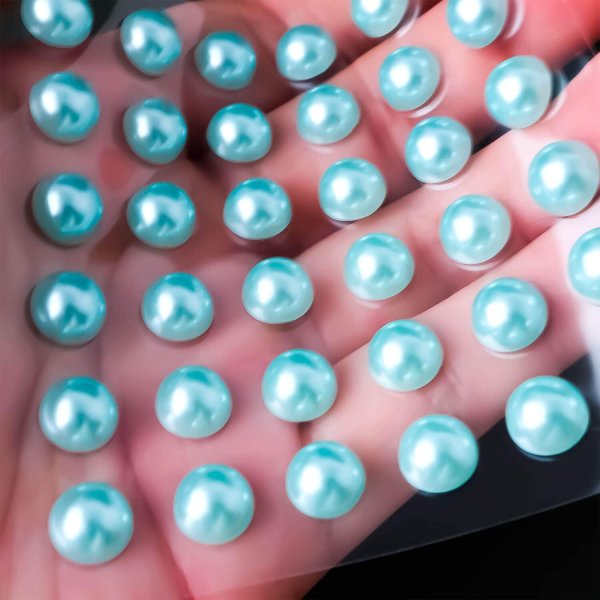 画像6: 087 ラインストーンシール(デコシール) パールタイプ 8ミリライトブルー2シート きらきらぷんぷん丸 (6)