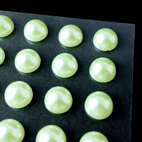 画像5: 088 ラインストーンシール(デコシール) パールタイプ 8ミリライトグリーン2シート きらきらぷんぷん丸 (5)