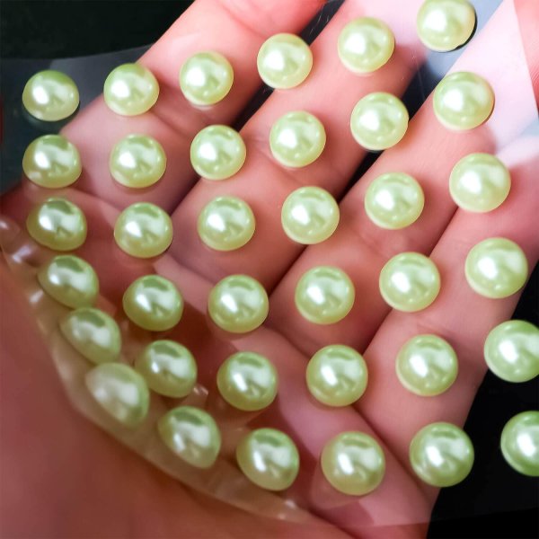 画像6: 088 ラインストーンシール(デコシール) パールタイプ 8ミリライトグリーン2シート きらきらぷんぷん丸 (6)