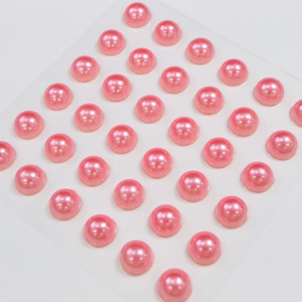 画像4: 090 ラインストーンシール(デコシール) パールタイプ 8ミリピンク2シート きらきらぷんぷん丸 (4)