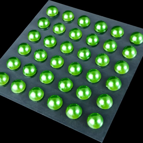 画像4: 091 ラインストーンシール(デコシール) パールタイプ 8ミリ【グリーン】2シート (4)