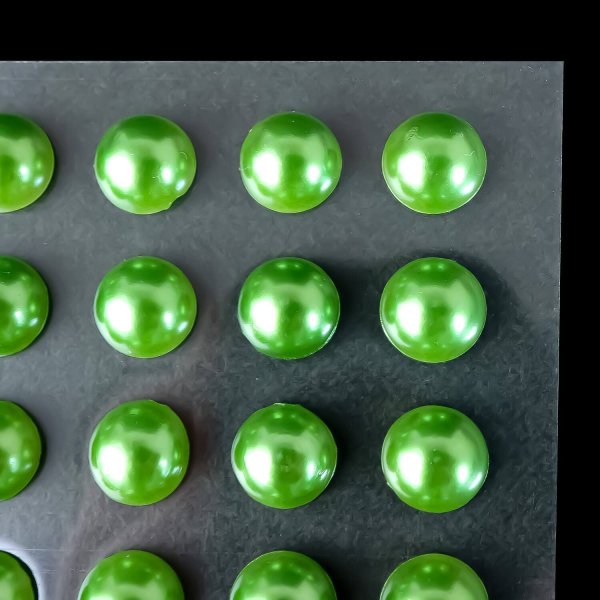 画像5: 091 ラインストーンシール(デコシール) パールタイプ 8ミリ【グリーン】2シート (5)