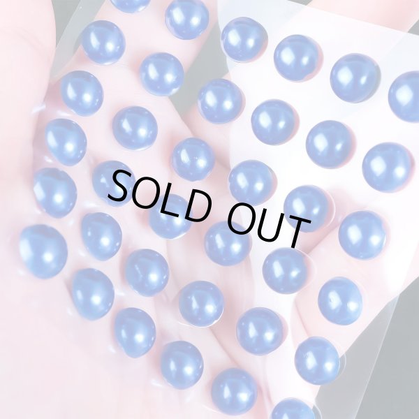 画像6: 094 ラインストーンシール(デコシール) パールタイプ 8ミリ【ブルー】2シート きらきらぷんぷん丸 (6)