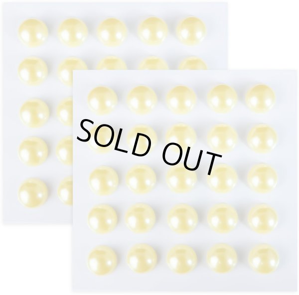 画像1: 096 ラインストーンシール(デコシール) パールタイプ 10ミリ【イエロー】2シート きらきらぷんぷん丸 (1)