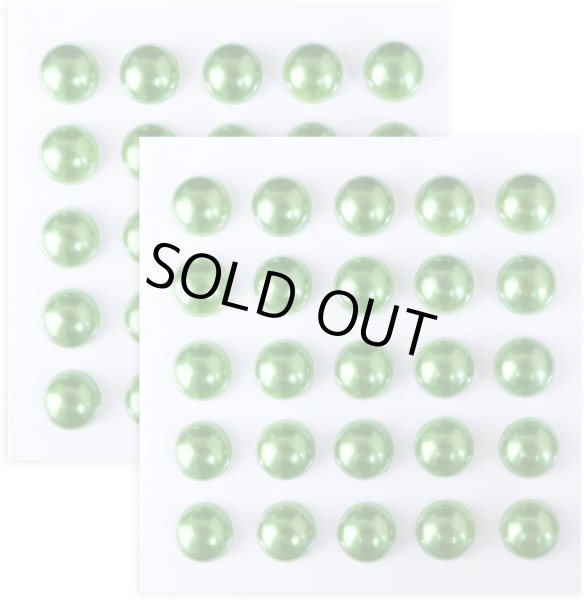 画像1: 099 ラインストーンシール(デコシール) パールタイプ 10ミリ【グリーン】2シート きらきらぷんぷん丸 (1)