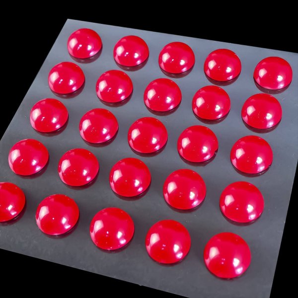 画像4: 102 ラインストーンシール(デコシール) パールタイプ 10ミリ【レッド】2シート (4)