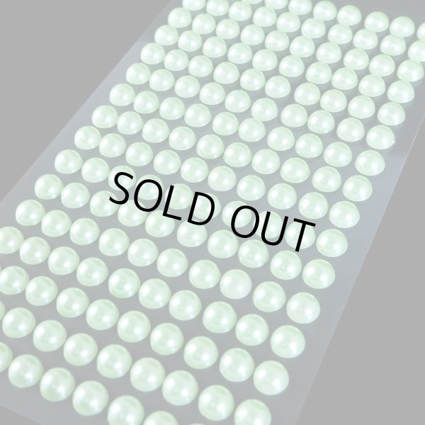 画像4: 108 ラインストーンシール(デコシール) パールタイプ 6ミリ【ライトグリーン】1シート きらきらぷんぷん丸 (4)