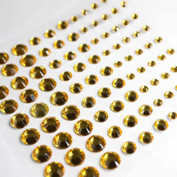画像4: 120 ラインストーンシール(デコシール) ジュエリータイプ 4〜9ミリ【イエロー】1シート (4)