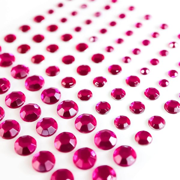 画像4: 121 ラインストーンシール(デコシール) ジュエリータイプ 4〜9ミリ【ワインレッド】1シート (4)