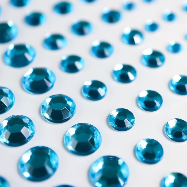 画像5: 122 ラインストーンシール(デコシール) ジュエリータイプ 4〜9ミリ【アクアブルー】1シート (5)