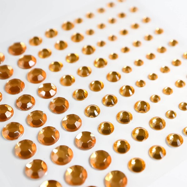 画像4: 123 ラインストーンシール(デコシール) ジュエリータイプ 4〜9ミリ【ライトオレンジ】1シート (4)